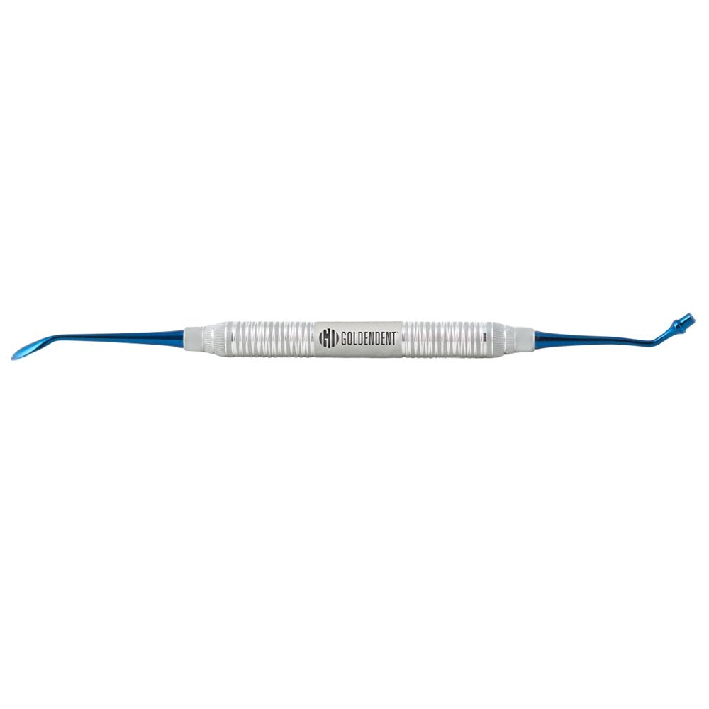 Bone Graft Material Spoon & 4mm Serrated Graft Packer Combo Instrument Blue Coated Tips - GoldenDent - GoldenDent